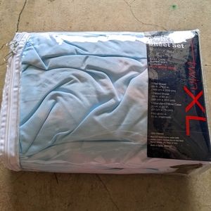 Blue and White Homemade Tie Dye Sheets Set Pillow Case Twin XL College Dorm